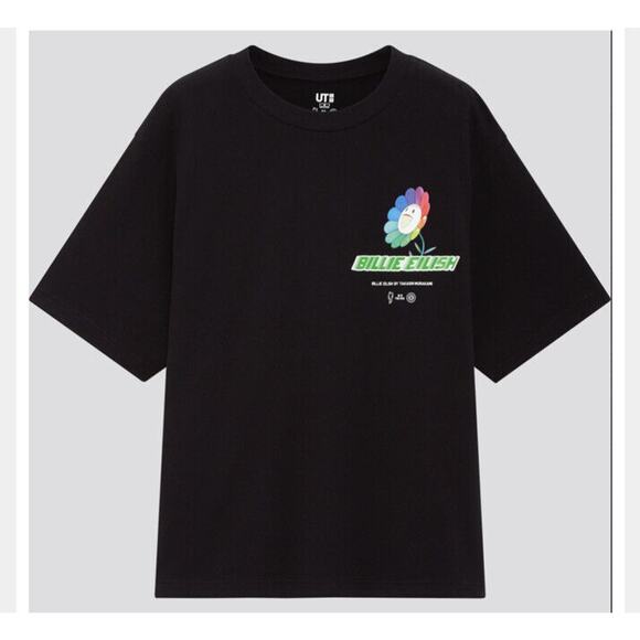 BILLIE EILISH BY TAKASHI MURAKAMI UNIQLO (T-SHIRT) Flower Womens NWT - Picture 1 of 3